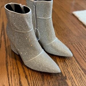 a new day Shimmering Silver Heeled Boots
